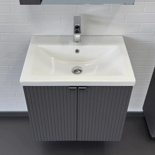 Тумба с раковиной Comforty Лима-60П 00-00019236 антрацит раковина Como 60 Тумба с раковиной Comforty Лима-60П 00-00019236 антрацит раковина Como 60