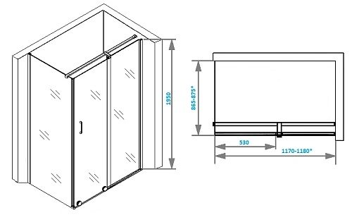 Душевой уголок Ceruttispa PREMIATA B120-8 без поддона 90x120x195 Душевой уголок Ceruttispa PREMIATA B120-8 без поддона 90x120x195