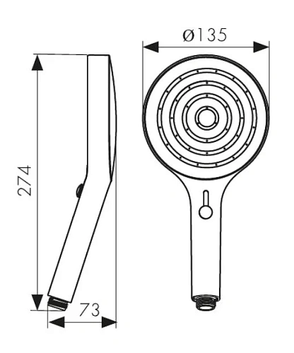 Душевая лейка Kaiser 4-х режимная, диаметр 135х274мм черный матовый SH-103 Душевая лейка Kaiser 4-х режимная, диаметр 135х274мм черный матовый SH-103