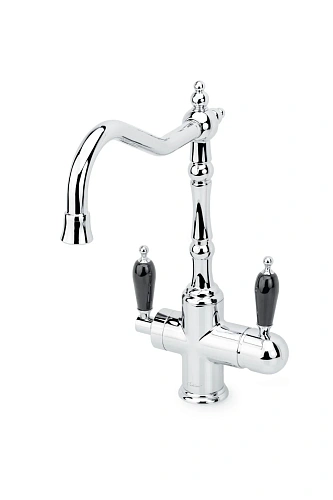 Смеситель для кухни Boheme TRADIZIONALE CHROMO с ручкой черная керамика 113-BLC хром Смеситель для кухни Boheme TRADIZIONALE CHROMO с ручкой черная керамика 113-BLC хром