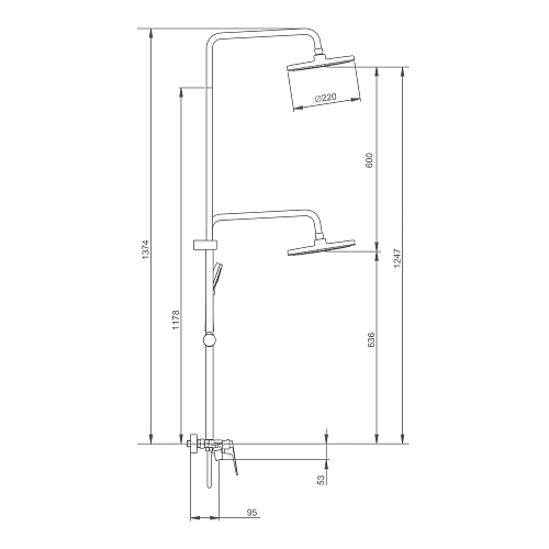 Душевая система Splenka S53.24.09, графит Душевая система Splenka S53.24.09, графит