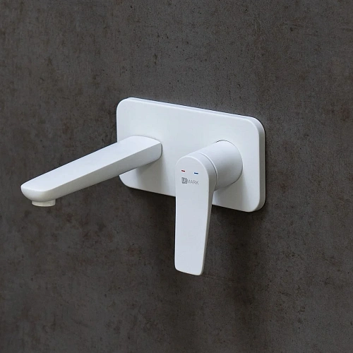 Смеситель для раковины Lemark Bronx LM3726MW встраиваемый, белый/матовый Смеситель для раковины Lemark Bronx LM3726MW встраиваемый, белый/матовый