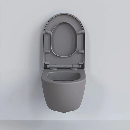 Унитаз подвесной Abner 103T20301R (545x360x330) матовый серый безободковый с толстой крышкой 103T20301R-102T20301 Унитаз подвесной Abner 103T20301R (545x360x330) матовый серый безободковый с толстой крышкой 103T20301R-102T20301