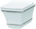 Унитаз подвесной Boheme с узором Hermitage CHROME безободковый 951-CR Унитаз подвесной Boheme с узором Hermitage CHROME безободковый 951-CR
