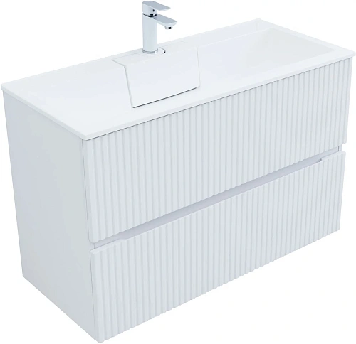 Тумба под раковину Aquanet Джейн 100 белый матовый 00313288 напольная/подвесная Тумба под раковину Aquanet Джейн 100 белый матовый 00313288 напольная/подвесная