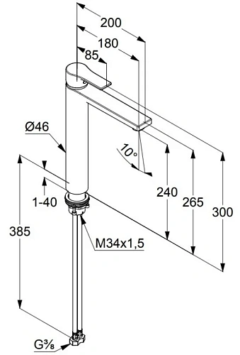 Смеситель для раковины Kludi Zenta SL 482560565 высокий Смеситель для раковины Kludi Zenta SL 482560565 высокий
