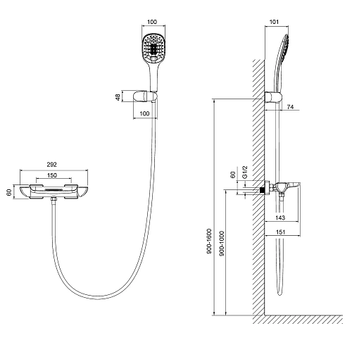 Смеситель для ванны Timo Helmi 4024/03Y черный Смеситель для ванны Timo Helmi 4024/03Y черный