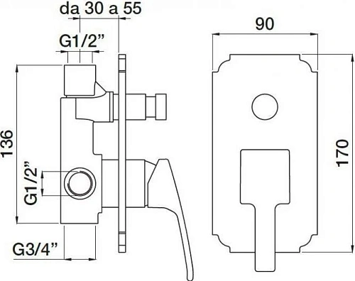 Смеситель для душа CEZARES OLIMP-VDIM-02-L Смеситель для душа CEZARES OLIMP-VDIM-02-L