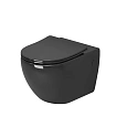 Унитаз подвесной GROSSMAN GR-4411BS Color 560x360x350 черный безободковый с тонкой крышкой Унитаз подвесной GROSSMAN GR-4411BS Color 560x360x350 черный безободковый с тонкой крышкой