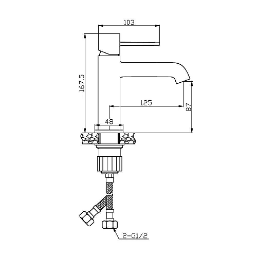 Смеситель для раковины Orange Karl M05-021cr Смеситель для раковины Orange Karl M05-021cr