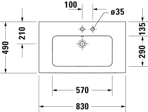 Раковина Duravit ME by Starck 2336830000 83 см Раковина Duravit ME by Starck 2336830000 83 см