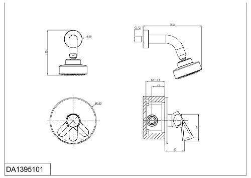 Душевая система D&K Marx Rhein DA1395101 Душевая система D&K Marx Rhein DA1395101