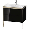 Картинка анонса товара «тумба с раковиной duravit xviu xv4710ob140p 80 см черный глянцевый»