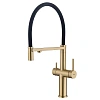 Смеситель для кухниRaglo R20.63.03 с подключением к фильтру, гибкий излив, сатин золотой