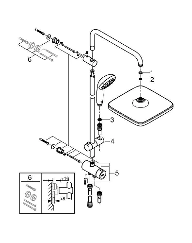 Душевая система GROHE Vitalio Start 250, хром (26698000) Душевая система GROHE Vitalio Start 250, хром (26698000)
