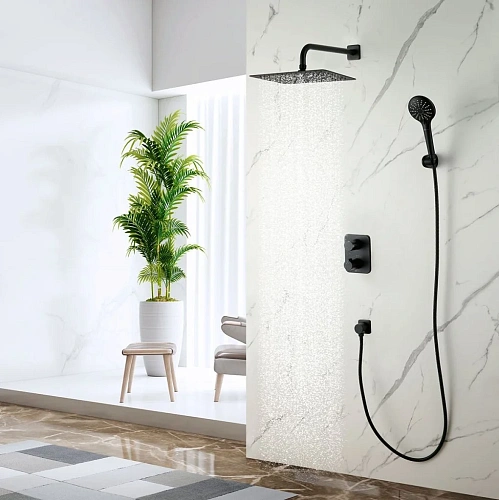 Душевая система Lemark Bronx LM3749BL термостатическая, встраиваемая, черный Душевая система Lemark Bronx LM3749BL термостатическая, встраиваемая, черный