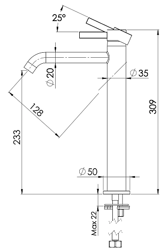 Смеситель для раковины Remer Metrica MC11LXLBR, бронза масляная Смеситель для раковины Remer Metrica MC11LXLBR, бронза масляная
