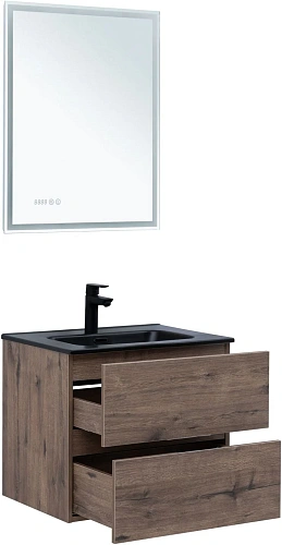 Тумба под раковину Aquanet Алвита New 60 2 ящика, дуб веллингтон табак 00334184 подвесная Тумба под раковину Aquanet Алвита New 60 2 ящика, дуб веллингтон табак 00334184 подвесная