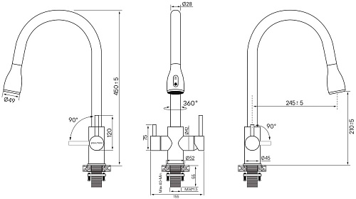 Смеситель для кухни Paulmark Lange бронза La214212-BR Смеситель для кухни Paulmark Lange бронза La214212-BR