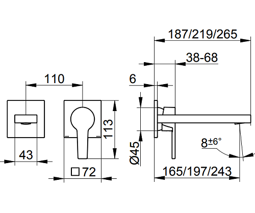 Смеситель для раковины Keuco Edition 11 51116030202, встраиваемый 265 мм Смеситель для раковины Keuco Edition 11 51116030202, встраиваемый 265 мм