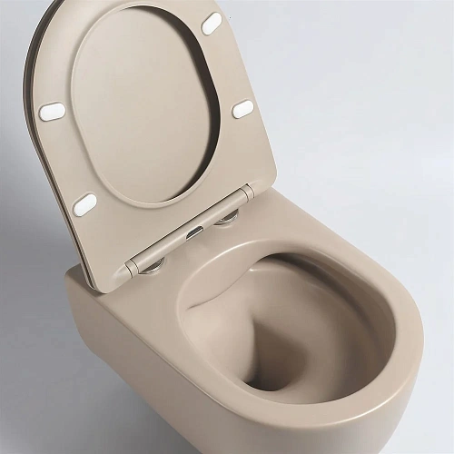 Унитаз подвесной Vincea Evo VT1-34SMC безободковый, цвет капучино матовый, ультратонкое soft-close с Унитаз подвесной Vincea Evo VT1-34SMC безободковый, цвет капучино матовый, ультратонкое soft-close с