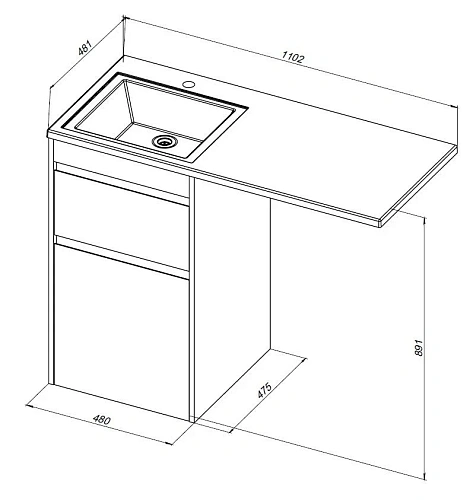 Тумба под раковину Aquanet Токио 48 дуб веллингтон напольная 2 ящика 00333647 напольная Тумба под раковину Aquanet Токио 48 дуб веллингтон напольная 2 ящика 00333647 напольная