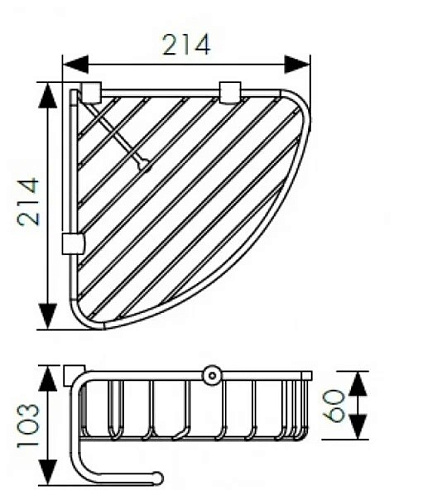 Полка Kaiser KH-5022 настенная угловая 202*202*80 Black нержавеющая сталь Полка Kaiser KH-5022 настенная угловая 202*202*80 Black нержавеющая сталь