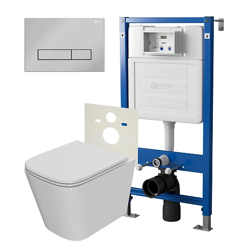 Комплект инсталляции Point Элемент PN45120 с клавишей смыва Меркурий, хром, PN44831C и унитазом Ника с сиденьем микролифт PN41081 Комплект инсталляции Point Элемент PN45120 с клавишей смыва Меркурий, хром, PN44831C и унитазом Ника с сиденьем микролифт PN41081