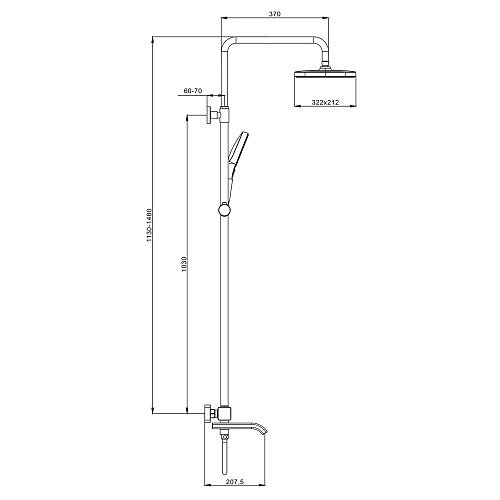 Душевая система Raglo R22.26.03, золотой сатин Душевая система Raglo R22.26.03, золотой сатин