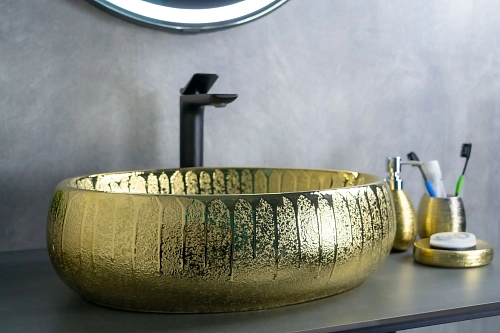 Раковина Gid 9030g 52234 накладная золотая 48x34x15 Раковина Gid 9030g 52234 накладная золотая 48x34x15