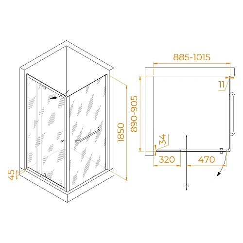 Душевой уголок RGW PA-32-1 (PA-02 + Z-060-1) 900x900 мм 410832199-011 хром Easy Clean Душевой уголок RGW PA-32-1 (PA-02 + Z-060-1) 900x900 мм 410832199-011 хром Easy Clean