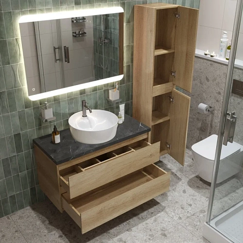 Тумба со столешницей и раковиной BelBagno KRAFT 80 kraft80rnn-kepmno-1306-set подвесная KRAFT80RNN-KEPMNO-1306-SET Тумба со столешницей и раковиной BelBagno KRAFT 80 kraft80rnn-kepmno-1306-set подвесная KRAFT80RNN-KEPMNO-1306-SET