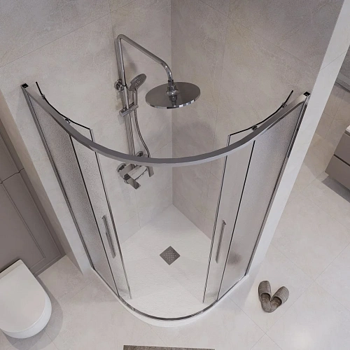 Душевой уголок Niagara Nova NG-3627-34 (100x100x195) полукруг, раздвижнаяхром, стекло шиншилла Душевой уголок Niagara Nova NG-3627-34 (100x100x195) полукруг, раздвижнаяхром, стекло шиншилла