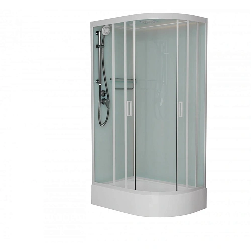 Душевая кабина Frank F412/1L М левосторонняя White белый профиль матовое стекло 120x80 20028 Душевая кабина Frank F412/1L М левосторонняя White белый профиль матовое стекло 120x80 20028