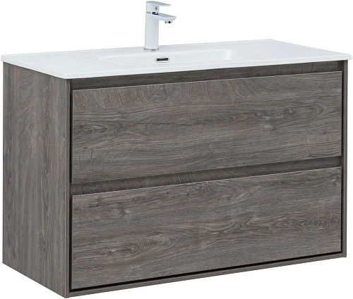 Тумба под раковину Aquanet Милан 100 дуб рошелье 00336375 подвесная Тумба под раковину Aquanet Милан 100 дуб рошелье 00336375 подвесная