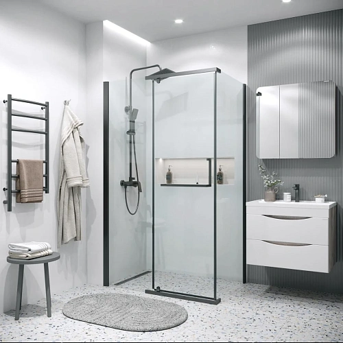 Боковая стенка GROSSMAN Pragma 200.K33.03.90.21.00 (90x195) черный матовый, стекло прозрачное Боковая стенка GROSSMAN Pragma 200.K33.03.90.21.00 (90x195) черный матовый, стекло прозрачное