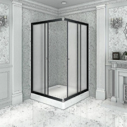 Душевой уголок Radomir Дрим 90х110 1-03-6-1-0-1221 прямоугольный, левый стекло матовое, поддон с каркасом и сифоном, профиль черный Душевой уголок Radomir Дрим 90х110 1-03-6-1-0-1221 прямоугольный, левый стекло матовое, поддон с каркасом и сифоном, профиль черный
