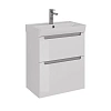 Тумба под раковину Lemark BUNO 60 см подвесная/напольная, серый/белый LM04B60T