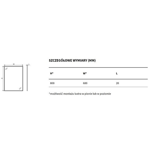 Зеркало EXCELLENT Kuadro 80x60 (белый матовый) DOEX.KU080.060.WH Зеркало EXCELLENT Kuadro 80x60 (белый матовый) DOEX.KU080.060.WH