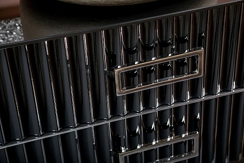 Тумба под раковину Armadi Art MONACO 80 866-080-BCR черная глянец + хром моноблок Тумба под раковину Armadi Art MONACO 80 866-080-BCR черная глянец + хром моноблок