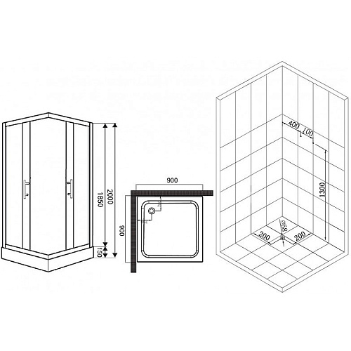 Душевой уголок Esbano (ESUGR8024) ESR-802490x90x200 Душевой уголок Esbano (ESUGR8024) ESR-802490x90x200