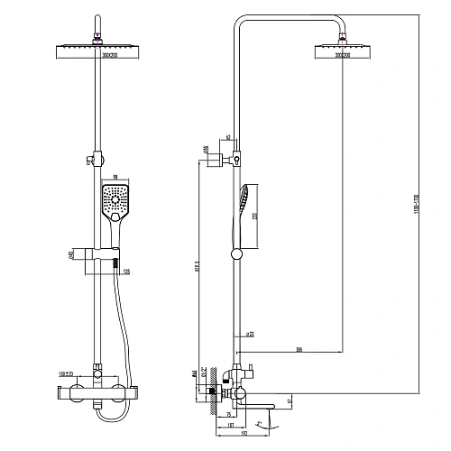 Душевая система Lemark Yeti LM7862C термостатическая, хром Душевая система Lemark Yeti LM7862C термостатическая, хром