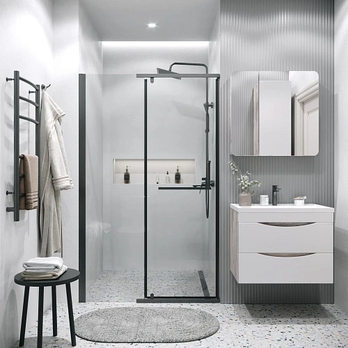 Душевая дверь GROSSMAN Pragma 100.K33.03.120.21.00 (120x195) черный матовый, стекло прозрачное Душевая дверь GROSSMAN Pragma 100.K33.03.120.21.00 (120x195) черный матовый, стекло прозрачное