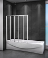 Детальная картинка товара «шторка на ванну cezares relax-v-5-120/140-c-bi 120 см стекло прозрачное, профиль белый»