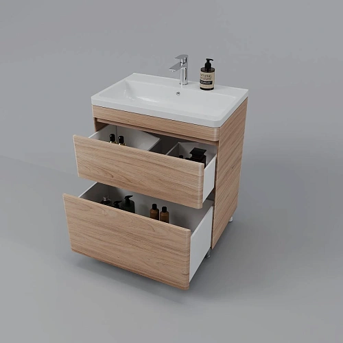 Тумба под раковину Style Line Атлантика 70, Люкс ясень перламутр, PLUS напольная СС-00002344 Тумба под раковину Style Line Атлантика 70, Люкс ясень перламутр, PLUS напольная СС-00002344