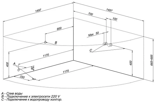 Акриловая ванна Aquanet Bali 150x150 00203906 Акриловая ванна Aquanet Bali 150x150 00203906