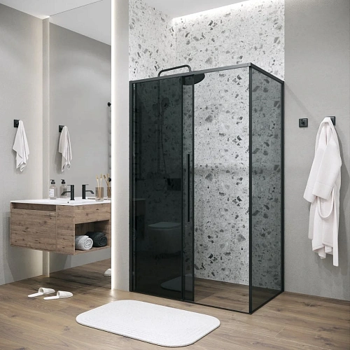 Боковая стенка GROSSMAN Galaxy 200.K33.01.90.21.10 (90x195) черный матовый, стекло тонированное Боковая стенка GROSSMAN Galaxy 200.K33.01.90.21.10 (90x195) черный матовый, стекло тонированное