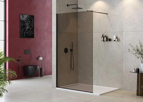 Душевая перегородка CEZARES LIBERTA-L-1-120-BR-NERO 120см стекло тонированное (бронза), профиль черный Душевая перегородка CEZARES LIBERTA-L-1-120-BR-NERO 120см стекло тонированное (бронза), профиль черный