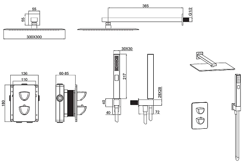 Душевая система Allen Brau Infinity 5.21016-00 Хром Душевая система Allen Brau Infinity 5.21016-00 Хром