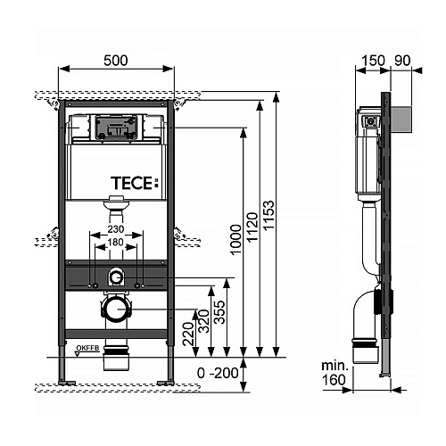 Инсталляция для унитаза TECEprofil 9300000 Инсталляция для унитаза TECEprofil 9300000